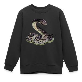 Schlange - Kinder Premium Organic Sweatshirt - Schwarz - Vorne - AI Model Kid Female (0cm)