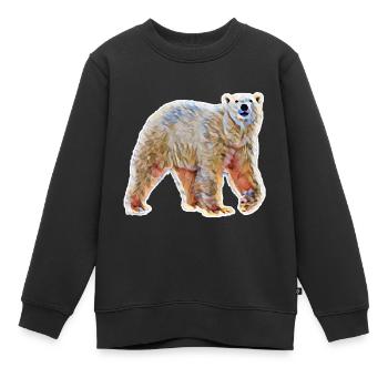 Ours polaire - Sweat Premium enfant bio - noir - Devant - AI Model Kid Female (0cm)