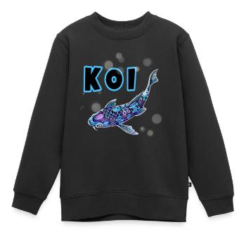 Koi - Sweat Premium enfant bio - noir - Devant - AI Model Kid Female (0cm)