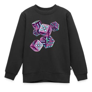 cube - Kids Premium Organic Sweatshirt - black - Front - AI Model Kid Female (0cm)