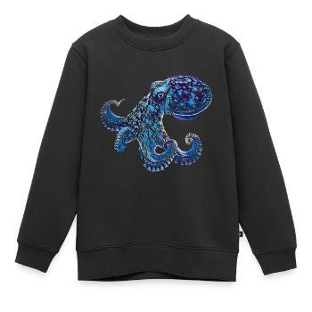 Oktopus - Kinder Premium Organic Sweatshirt - Schwarz - Vorne - AI Model Kid Female (0cm)