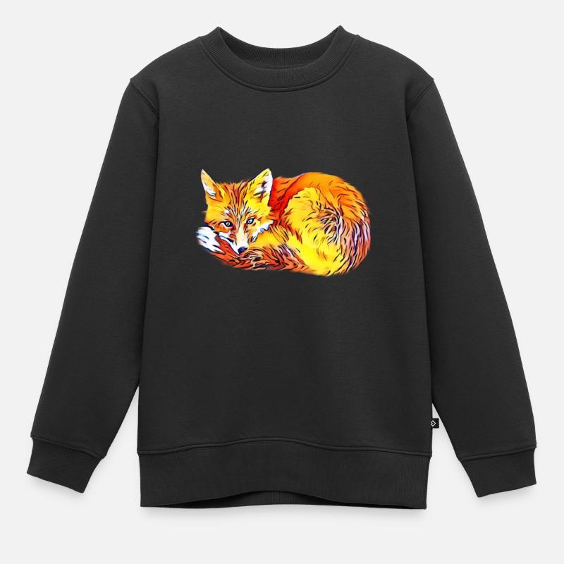 Fuchs - Kinder Premium Organic Sweatshirt - Schwarz
