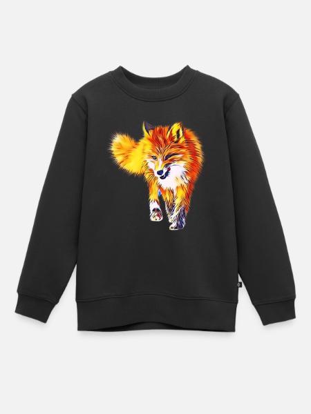 Fuchs - Kinder Premium Organic Sweatshirt - Schwarz