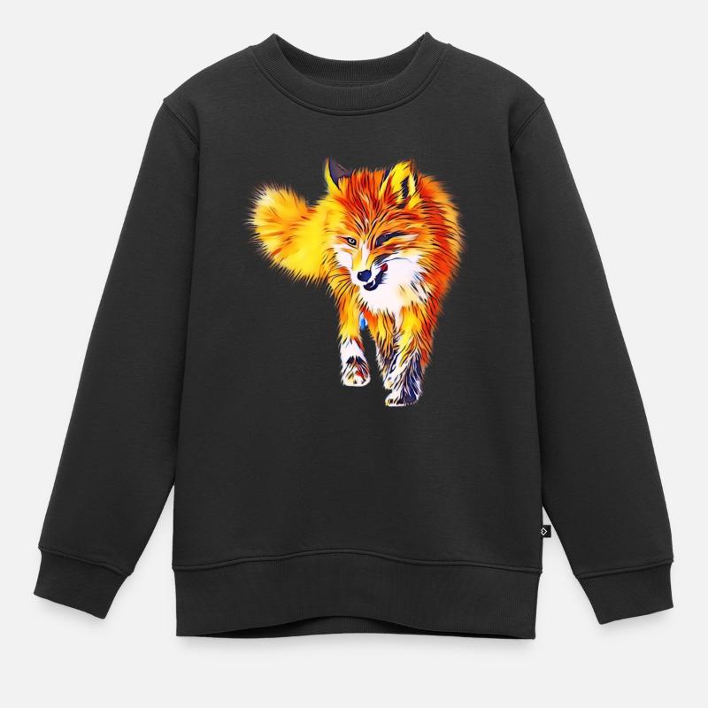 Fuchs - Kinder Premium Organic Sweatshirt - Schwarz