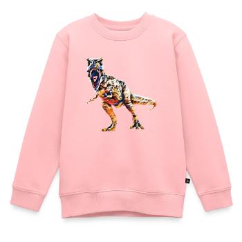 T-Rex - Kinder Premium Organic Sweatshirt - Rosa - Vorne - AI Model Kid Female (0cm)