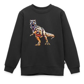 T-Rex - Kids Premium Organic Sweatshirt - black - Front - AI Model Kid Female (0cm)