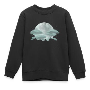 Full moon night - Kids Premium Organic Sweatshirt - black - Front - AI Model Kid Female (0cm)