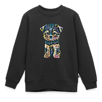 Yorkshire Terrier - Kinder Premium Organic Sweatshirt - Schwarz - Vorne - AI Model Kid Female (0cm)