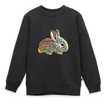 Lapin - Sweat Premium enfant bio - noir - Devant - AI Model Kid Female (0cm)