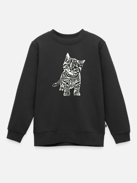 Kätzchen - Kinder Premium Organic Sweatshirt - Schwarz