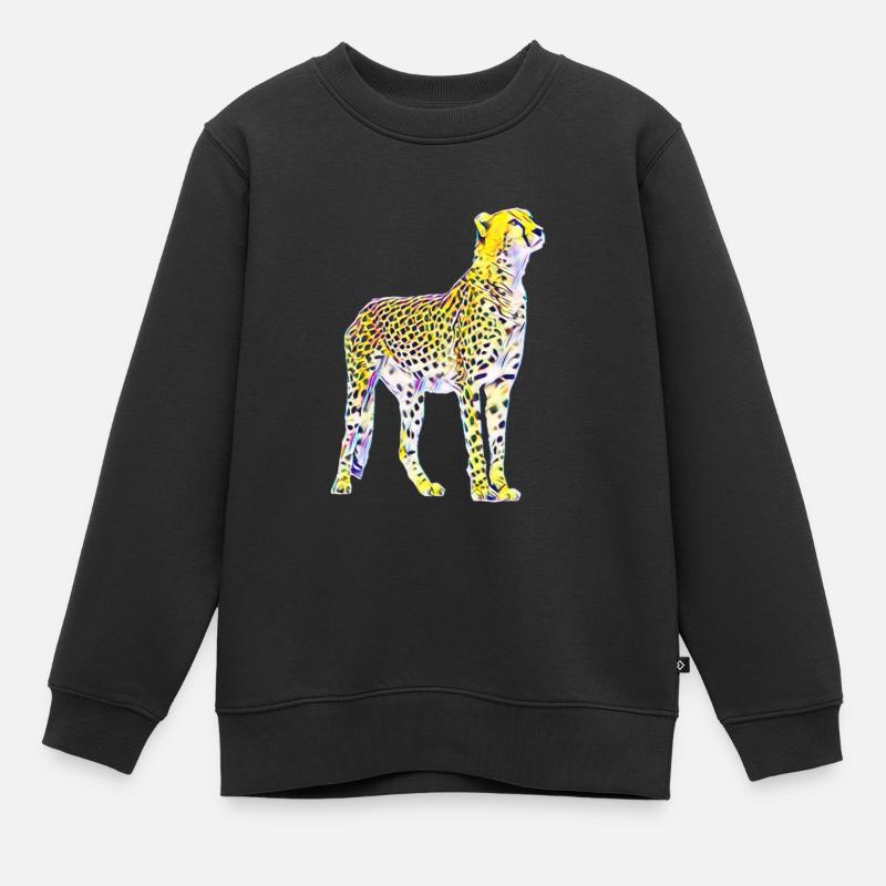 Gepard - Kinder Premium Organic Sweatshirt - Schwarz