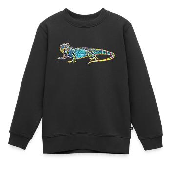 Iguane - Sweat Premium enfant bio - noir - Devant - AI Model Kid Female (0cm)