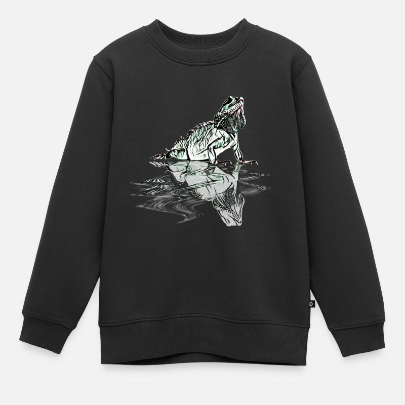 Iguane - Sweat Premium enfant bio - noir