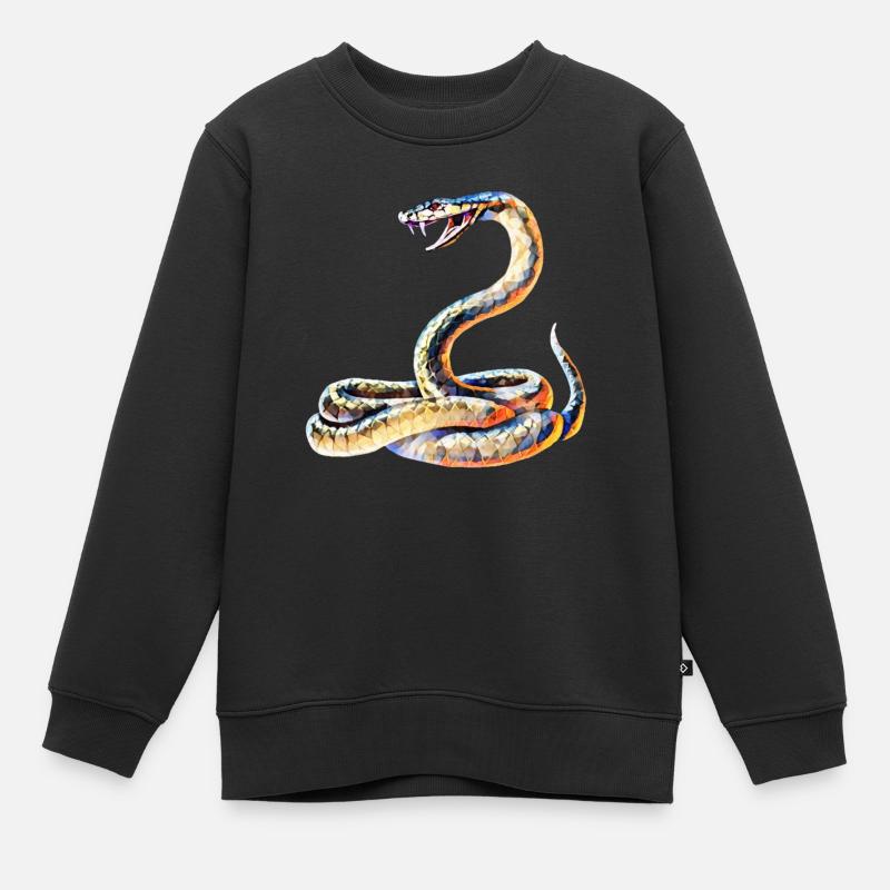 Schlange - Kinder Premium Organic Sweatshirt - Schwarz