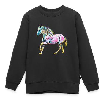 Pferd - Kinder Premium Organic Sweatshirt - Schwarz - Vorne - AI Model Kid Female (0cm)