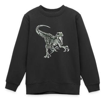 Velociraptor - Sweat Premium enfant bio - noir - Devant - AI Model Kid Female (0cm)
