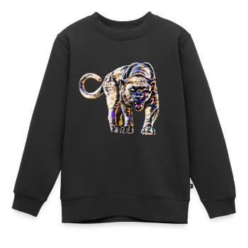 Panther - Kinder Premium Organic Sweatshirt - Schwarz - Vorne - AI Model Kid Female (0cm)