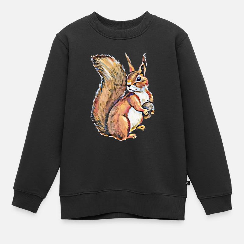 Écureuil roux - Sweat Premium enfant bio - noir