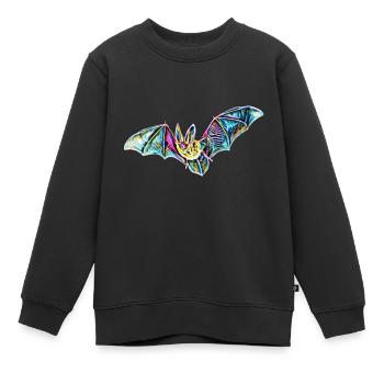 chauve-souris - Sweat Premium enfant bio - noir - Devant - AI Model Kid Female (0cm)