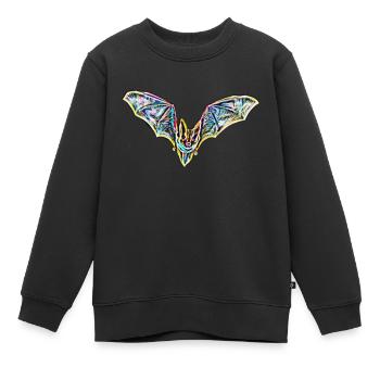 chauve-souris - Sweat Premium enfant bio - noir - Devant - AI Model Kid Female (0cm)
