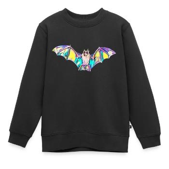 chauve-souris - Sweat Premium enfant bio - noir - Devant - AI Model Kid Female (0cm)