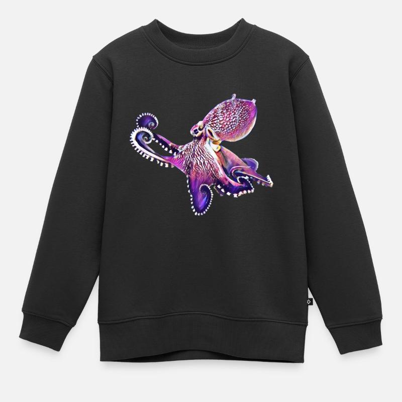 Octopus - Kinder Premium Organic Sweatshirt - Schwarz