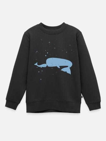 baleine - Sweat Premium enfant bio - noir