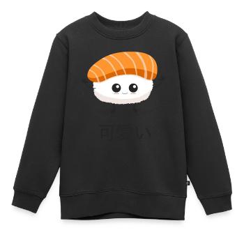 Sushi kawaii - Sweat Premium enfant bio - noir - Devant - AI Model Kid Female (0cm)