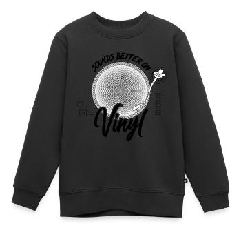 Sonne mieux sur vinyl DJ gift record - Sweat Premium enfant bio - noir - Devant - AI Model Kid Female (0cm)