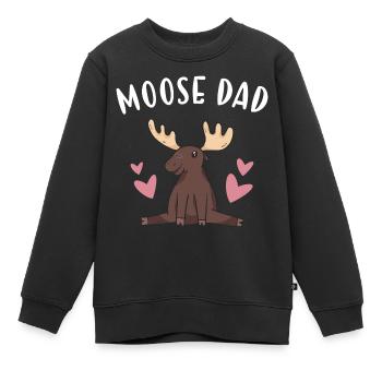 Elk Moose Dad Moose - Kinder Premium Organic Sweatshirt - Schwarz - Vorne - AI Model Kid Female (0cm)