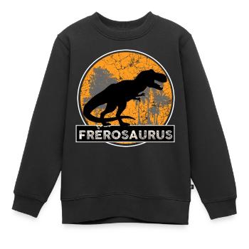 Frérosaurus Idée Cadeau Frère Dinosaure Humour - Sweat Premium enfant bio - noir - Devant - AI Model Kid Female (0cm)