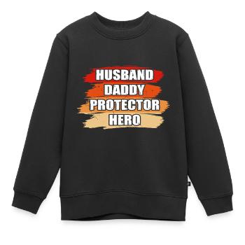 Vatertag Papa Papa Papa Papa Papa Papa - Kinder Premium Organic Sweatshirt - Schwarz - Vorne - AI Model Kid Female (0cm)