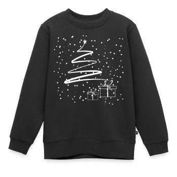 Minimal Christmas Tree - Kinder Premium Organic Sweatshirt - Schwarz - Vorne - AI Model Kid Female (0cm)