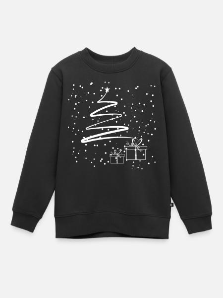 Minimal Christmas Tree - Kinder Premium Organic Sweatshirt - Schwarz