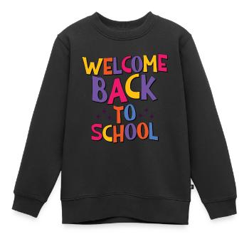Willkommen zurück in der Schule - Kinder Premium Organic Sweatshirt - Schwarz - Vorne - AI Model Kid Female (0cm)