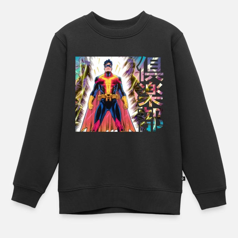 MANGA HERO 3 - Sweat Premium enfant bio - noir