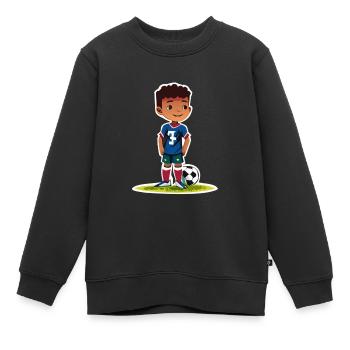 Kleiner Fußballer - Kinder Premium Organic Sweatshirt - Schwarz - Vorne - AI Model Kid Female (0cm)