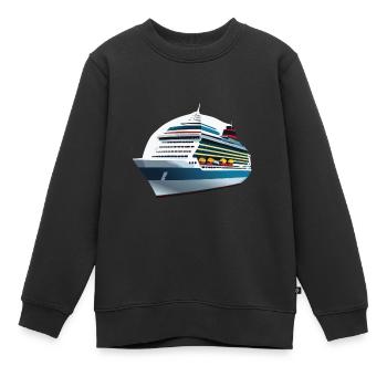 Kreuzfahrtschiff - Kinder Premium Organic Sweatshirt - Schwarz - Vorne - AI Model Kid Female (0cm)