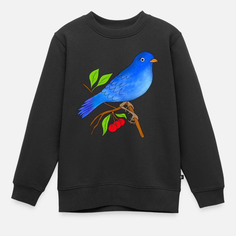 Blue bird - Kids Premium Organic Sweatshirt - black