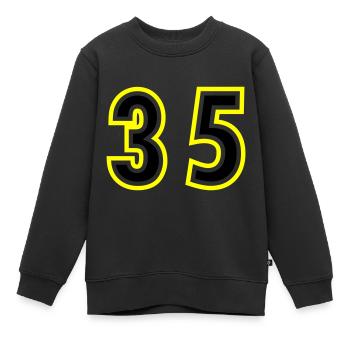 35 Nombre Collège - Sweat Premium enfant bio - noir - Devant - AI Model Kid Female (0cm)