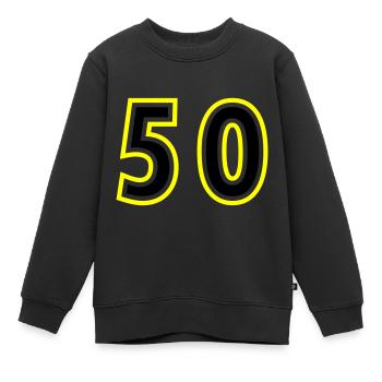 50 Zahl College - Kinder Premium Organic Sweatshirt - Schwarz - Vorne - AI Model Kid Female (0cm)