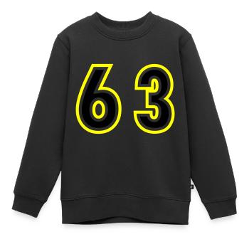 63 Nombre Collège - Sweat Premium enfant bio - noir - Devant - AI Model Kid Female (0cm)
