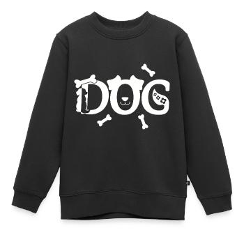 Dog with Dog (White) - Kids Premium Organic Sweatshirt - black - Front - AI Model Kid Female (0cm)