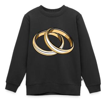 Eheringe Hochzeit - Kinder Premium Organic Sweatshirt - Schwarz - Vorne - AI Model Kid Female (0cm)