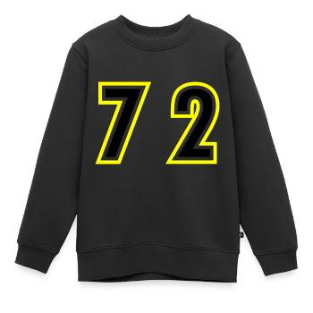 72 Zahl College - Kinder Premium Organic Sweatshirt - Schwarz - Vorne - AI Model Kid Female (0cm)