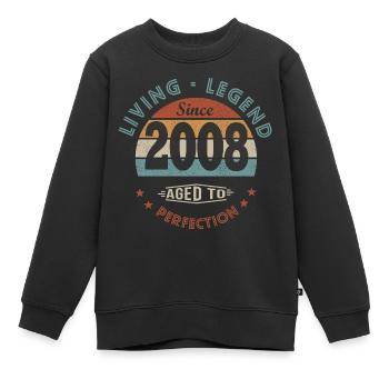 legend since 2008 cadeau anniversaire 14 ans - Sweat Premium enfant bio - noir - Devant - AI Model Kid Female (0cm)