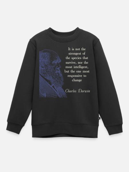 Cite Darwin Biology Theory of Evolution - Kids Premium Organic Sweatshirt - black