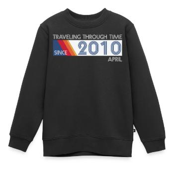 Drôle voyage dans le temps anniversaire Design avril 2010 - Sweat Premium enfant bio - noir - Devant - AI Model Kid Female (0cm)