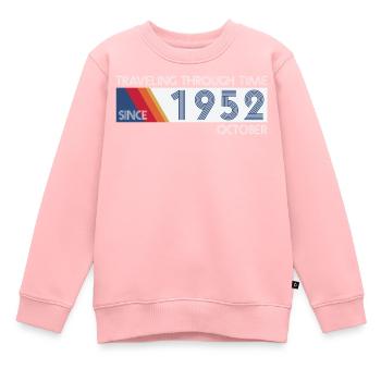 Funny Zeitreise Geburtstags Design October 1952 - Kinder Premium Organic Sweatshirt - Rosa - Vorne - AI Model Kid Female (0cm)