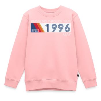 Funny Time Travel Birthday Design May 1996 - Kids Premium Organic Sweatshirt - rose - Front - AI Model Kid Female (0cm)